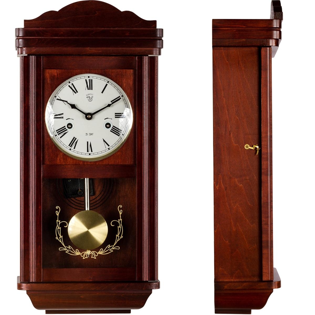 Horloge Murale Mecanique Thesee Pendule Antique Acajou